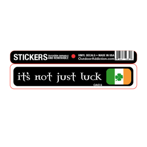 Irish flag - Its not just luck 1 x 5 inches mini bumper sticker Make a statement with these great designs sized perfectly for items like computers, cell phones or bigger items like your car! Dimensions: 1" x 5 inch -Printed vinyl -Outdoor durable and ultra removable -Waterproof